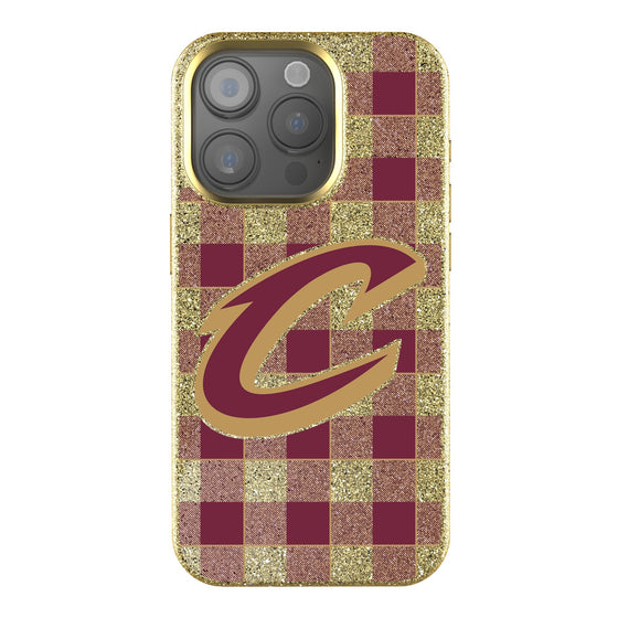 Cleveland Cavaliers Plaid Bling Phone Case-0