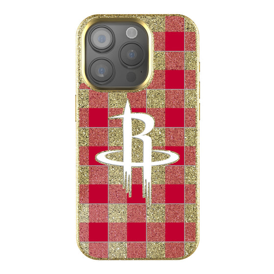 Houston Rockets Plaid Bling Phone Case-0