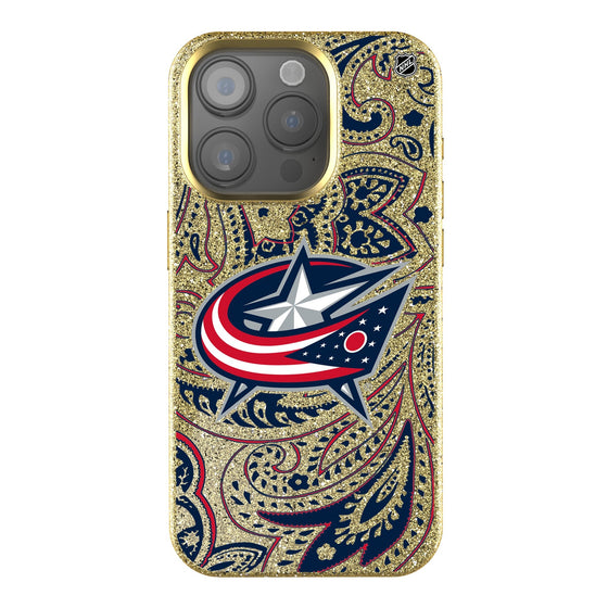 Columbus Blue Jackets Paisley Bling Phone Case-0