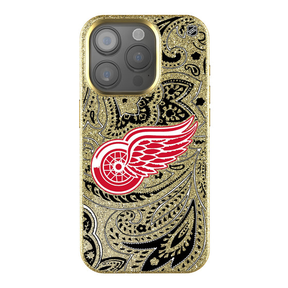 Detroit Red Wings Paisley Bling Phone Case-0