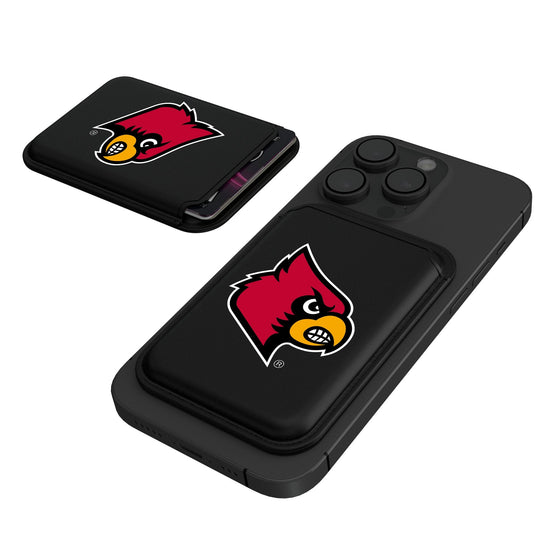 Louisville Cardinals Insignia Black Magnetic Credit Card Wallet-0