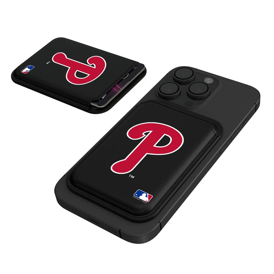 Philadelphia Phillies Insignia Black Magnetic Credit Card Wallet-0