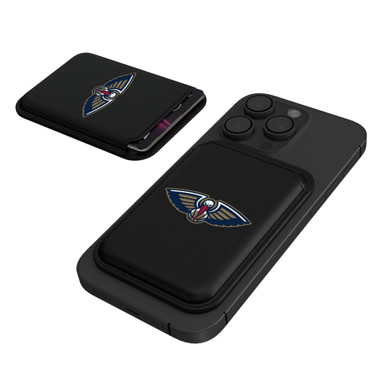 New Orleans Pelicans Insignia Black Magnetic Credit Card Wallet-0