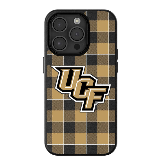 Central Florida Golden Knights Plaid Magnetic Phone Case-0