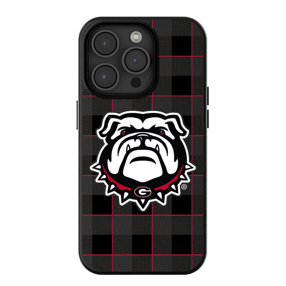 Georgia Bulldogs Plaid Magnetic Phone Case-0