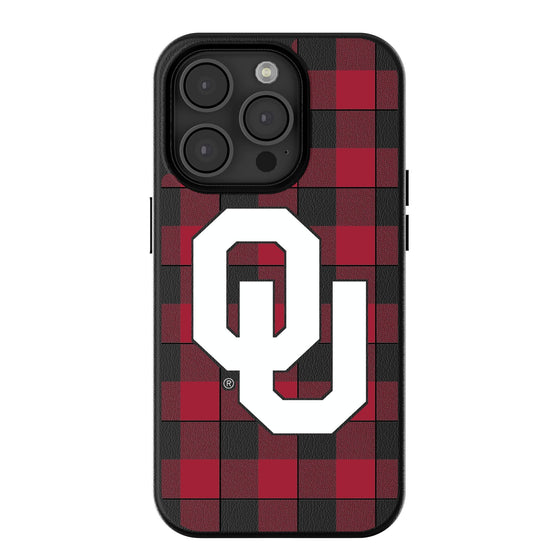 Oklahoma Sooners Plaid Magnetic Phone Case-0