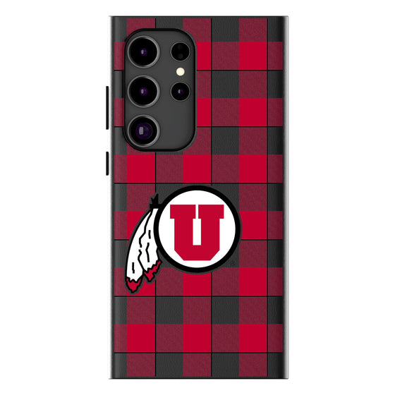 Utah Utes Plaid Magnetic Phone Case-1