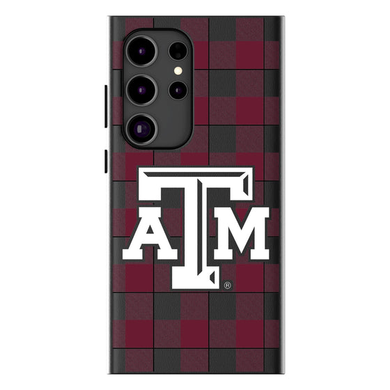 Texas A&M Aggies Plaid Magnetic Phone Case-1