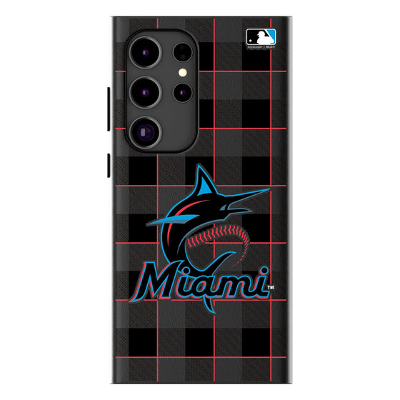 Miami Marlins Plaid MagSafe Compatible Phone Case-0