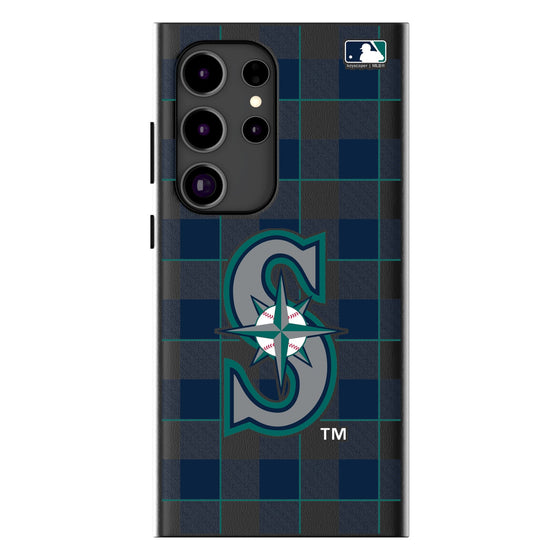 Seattle Mariners Plaid Magnetic Phone Case-1