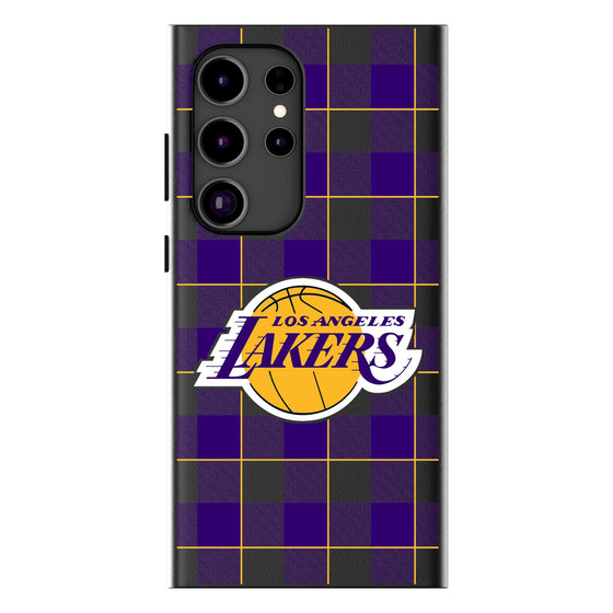 Los Angeles Lakers Plaid MagSafe Compatible Phone Case-0