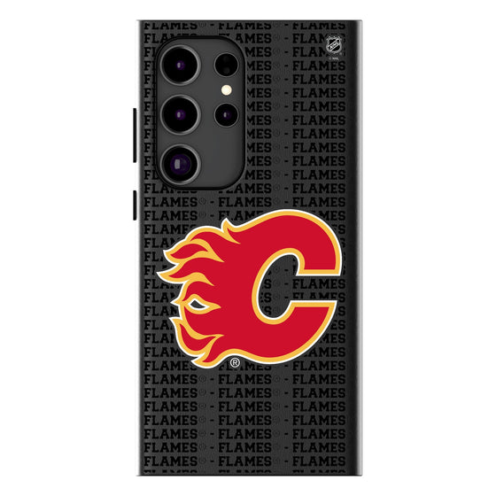 Calgary Flames Text Backdrop MagSafe Compatible Phone Case-0