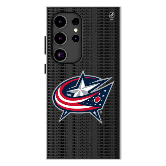 Columbus Blue Jackets Text Backdrop MagSafe Compatible Phone Case-0