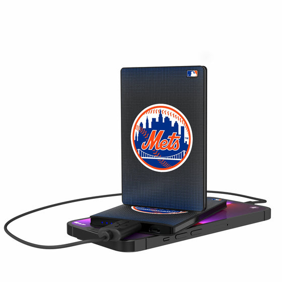 New York Mets Linen 2500mAh Credit Card Powerbank-0