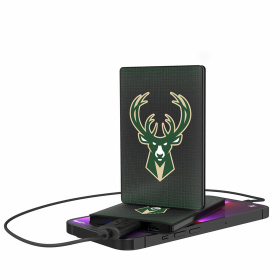 Milwaukee Bucks Linen 2500mAh Credit Card Powerbank-0