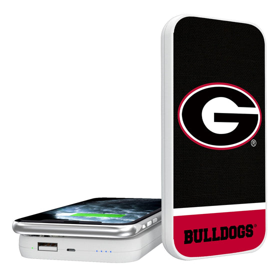 University of Georgia Bulldogs Endzone Solid 5000mAh Portable Wireless Charger-0