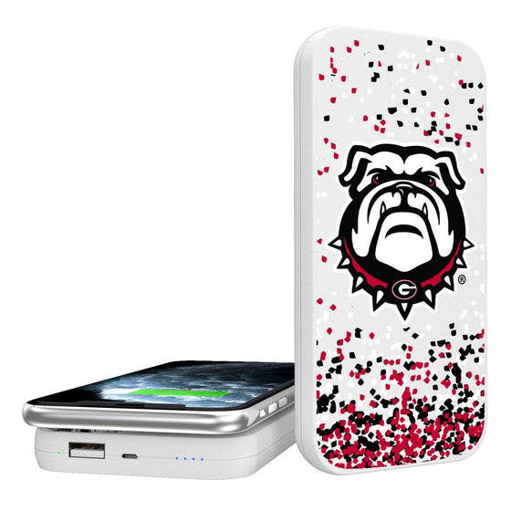 University of Georgia Bulldogs Uga Confetti 5000mAh Portable Wireless Charger-0