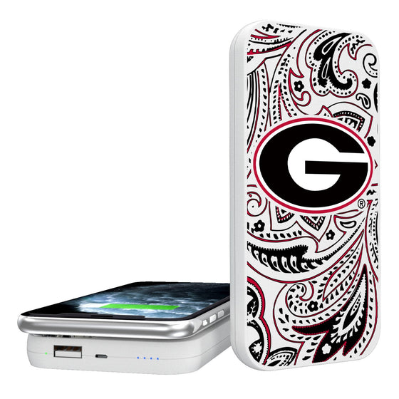 University of Georgia Bulldogs Paisley 5000mAh Portable Wireless Charger-0