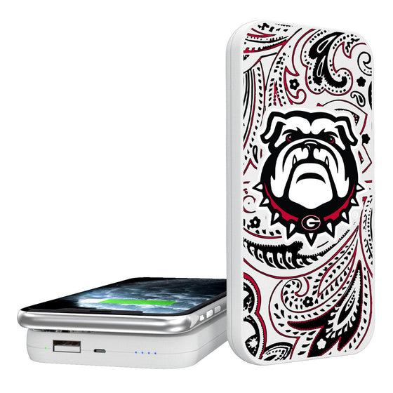 University of Georgia Bulldogs Uga Paisley 5000mAh Portable Wireless Charger-0