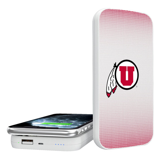 Utah Utes Linen 5000mAh Portable Wireless Charger-0