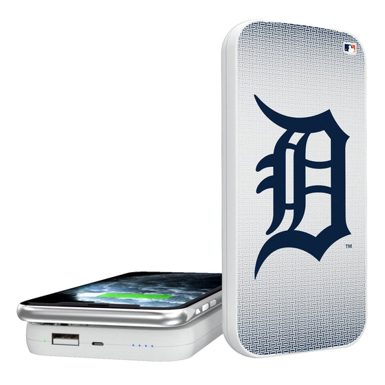 Detroit Tigers Linen 5000mAh Portable Wireless Charger-0