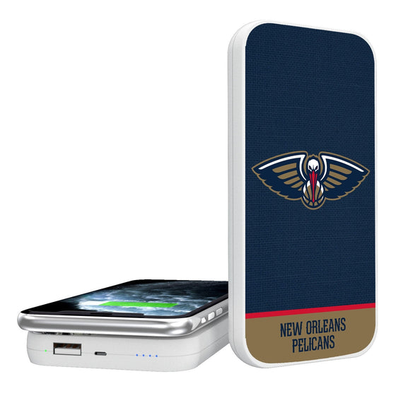 New Orleans Pelicans Solid Wordmark 5000mAh Portable Wireless Charger-0