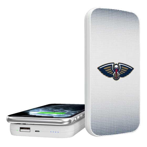 New Orleans Pelicans Linen 5000mAh Portable Wireless Charger-0