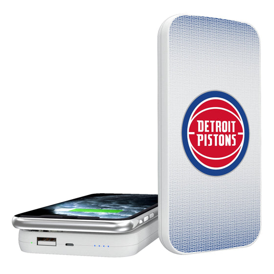 Detroit Pistons Linen 5000mAh Portable Wireless Charger-0