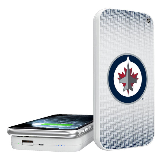 Winnipeg Jets Linen 5000mAh Portable Wireless Charger-0