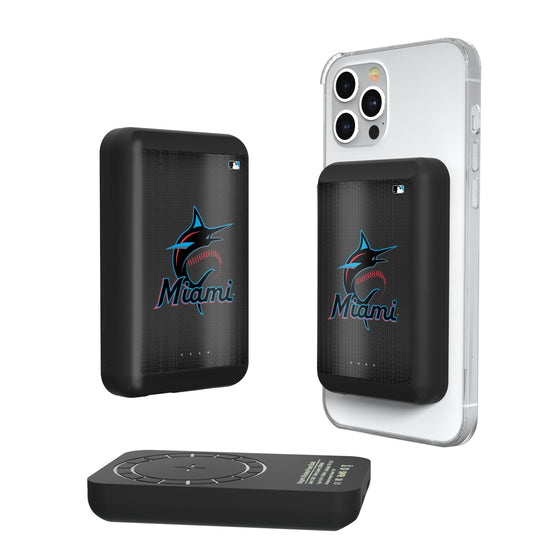 Miami Marlins Linen Wireless Mag Power Bank-0