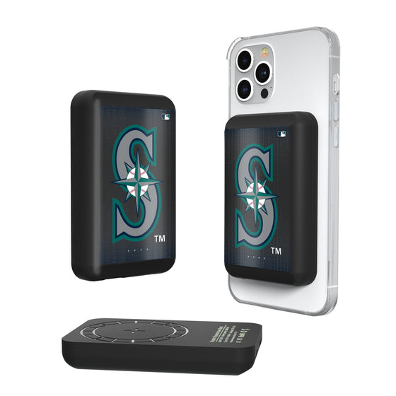 Seattle Mariners Linen Wireless Mag Power Bank-0