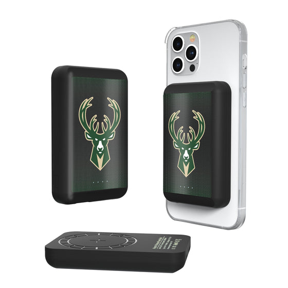 Milwaukee Bucks Linen Wireless Mag Power Bank-0