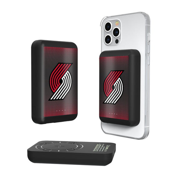 Portland Trail Blazers Linen Wireless Mag Power Bank-0