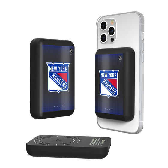 New York Rangers Linen Wireless Mag Power Bank-0