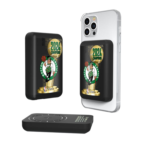 Boston Celtics 2024 NBA Champions Wireless Mag Power Bank-0