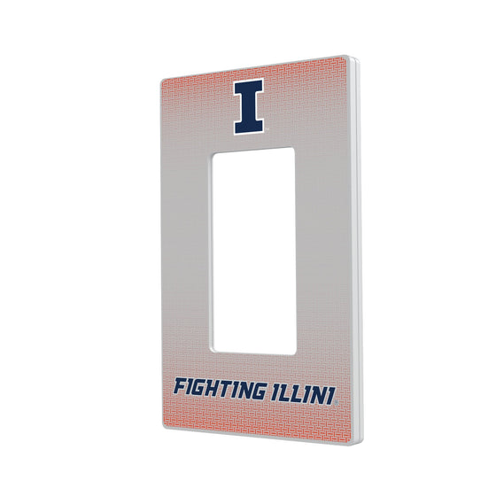 Illinois Fighting Illini Linen Hidden-Screw Light Switch Plate-1