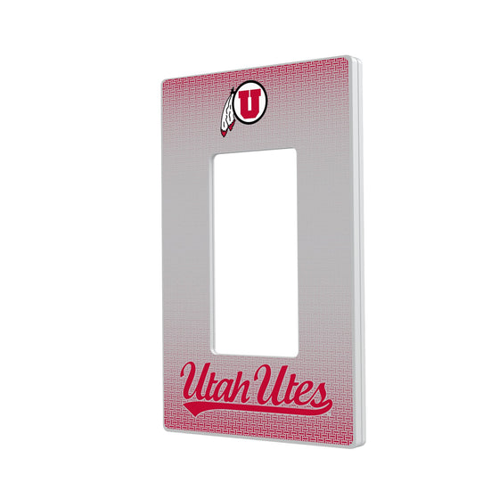 Utah Utes Linen Hidden-Screw Light Switch Plate-1