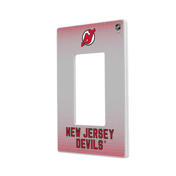 New Jersey Devils Linen Hidden-Screw Light Switch Plate-1