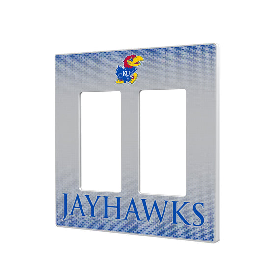 Kansas Jayhawks Linen Hidden-Screw Light Switch Plate-3