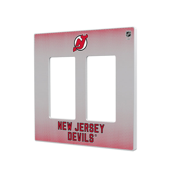 New Jersey Devils Linen Hidden-Screw Light Switch Plate-3