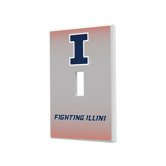 Illinois Fighting Illini Linen Hidden-Screw Light Switch Plate-0