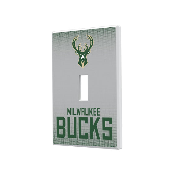 Milwaukee Bucks Linen Hidden-Screw Light Switch Plate-0