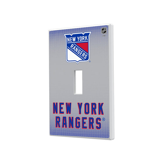 New York Rangers Linen Hidden-Screw Light Switch Plate-0