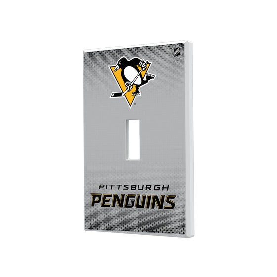 Pittsburgh Penguins Linen Hidden-Screw Light Switch Plate-0