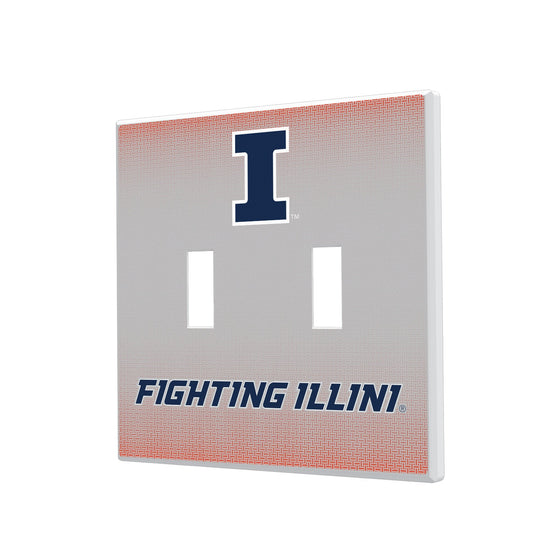 Illinois Fighting Illini Linen Hidden-Screw Light Switch Plate-2