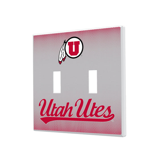 Utah Utes Linen Hidden-Screw Light Switch Plate-2