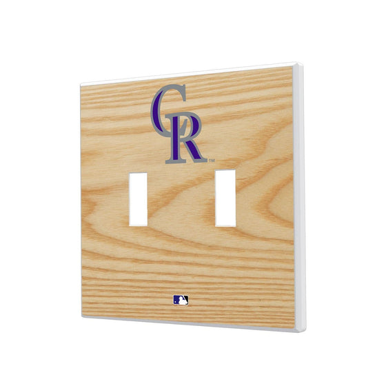 Colorado Rockies Wood Bat Hidden-Screw Light Switch Plate-2