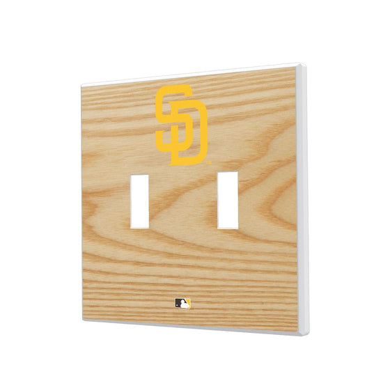 San Diego Padres Wood Bat Hidden-Screw Light Switch Plate-2