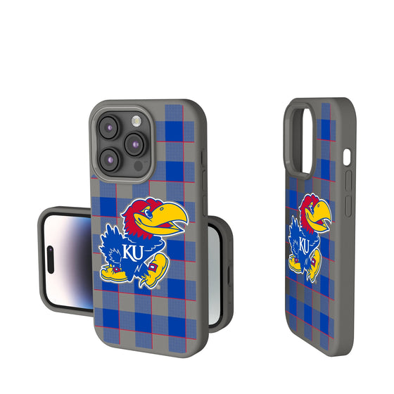 Kansas Jayhawks Plaid Soft Touch Phone Case-0