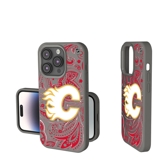 Calgary Flames Paisley Soft Touch Phone Case-0